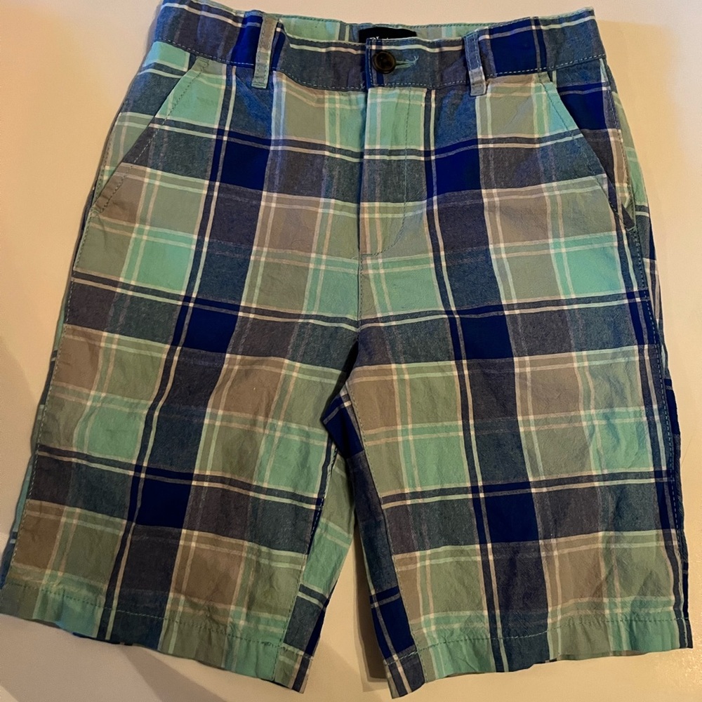 Childrens place boys size 10 blue plaid shorts